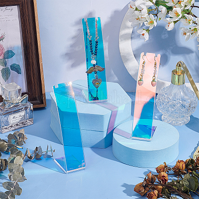 Акриловые висячие серьги с наклоном назад&nbsp;LS-EDIS-WH0012-43-1