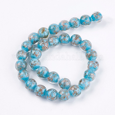 Бусины ручной работы бусины золотого песка LAMP-K029-08G-1