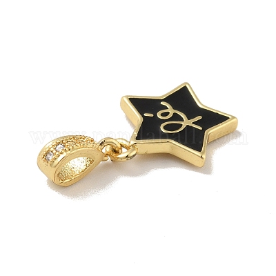 Латунные микро проложить кубического циркония подвески KK-B059-38G-A-1