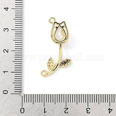 Латунные микропаве прозрачные подвески с фианитом KK-B141-02G-1