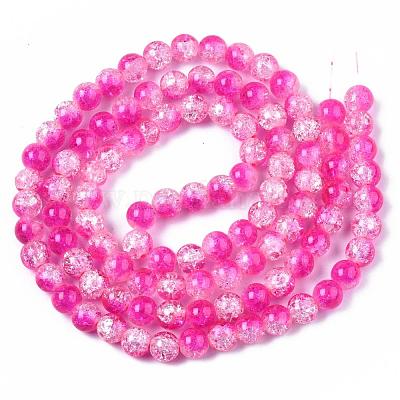 Valentine Beads for Jewelry Making Glass Beads Crackle Red Pink