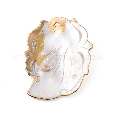 Гальванические ракушки с жемчугом BSHE-C005-01-1