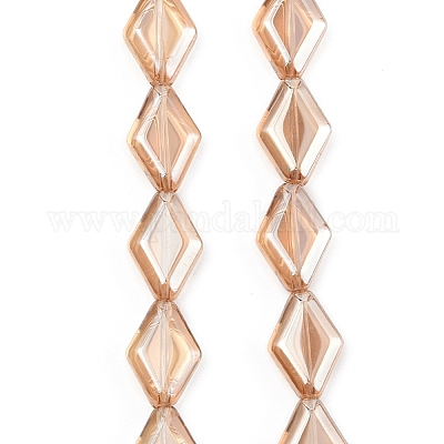 Стеклянные бусины с гальваническим покрытием &nbsp;EGLA-B010-01A-PL01-1