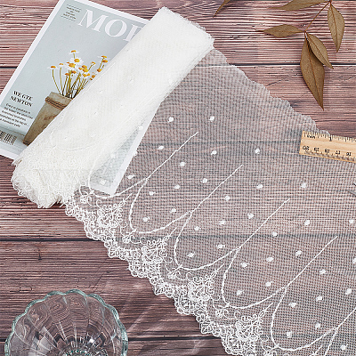 Сетка из полиэстера и тюля с цветочным узором DIY-WH0308-323B-1