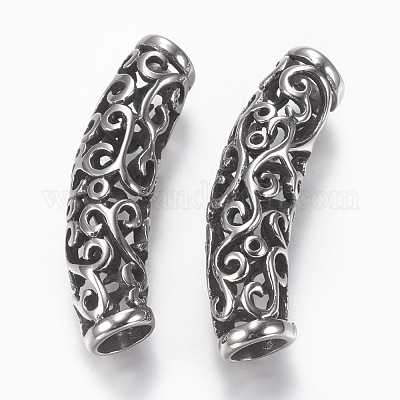 Полые трубчатые бусины из нержавеющей стали 304 STAS-F195-036AS-1