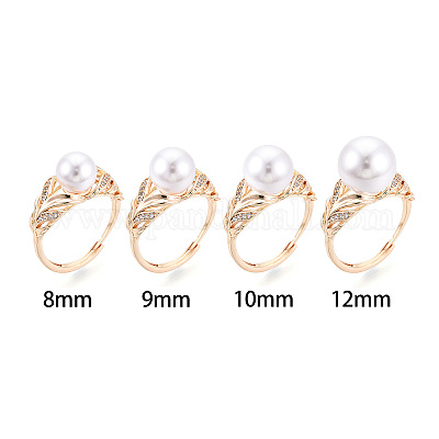 Латунные микро-паве прозрачные кубические цирконии регулируемые настройки колец KK-T076-76G-1