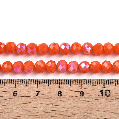 Гальванизировать непрозрачные сплошной цвет стеклянные бусы пряди X-EGLA-A044-P6mm-L03-1-1