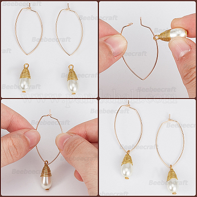 70 шт. Латунные серьги-кольца KK-BBC0014-95-1