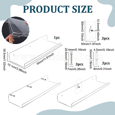 Акриловые настенные подставки для хранения мини-растений ODIS-WH0078-57-1