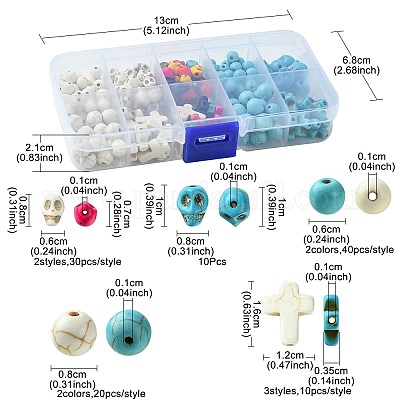 10 стиль синтетических бирюзовых бусин G-FS0005-75-1