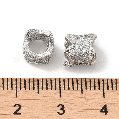 Стойки обшивки латунь кубического циркония европейский шариков KK-K349-08P-1