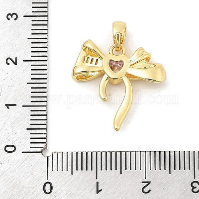 Подвески из прозрачного кубического циркония с подвеской в виде банта из латуни KK-S407-01G-B-1