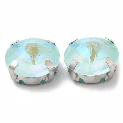 Мокко флуоресцентный(ми) плоский круглый пришитый страз GGLA-M006-02A-P03-1