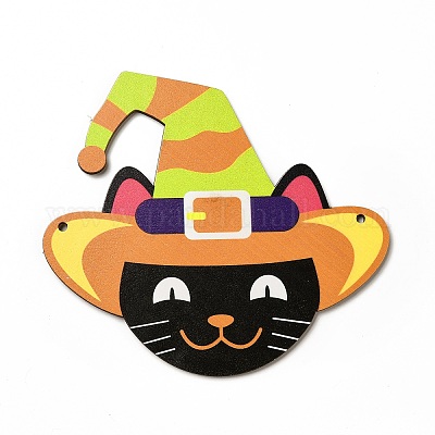 Большие подвески из дерева с односторонним принтом WOOD-I010-10A-1