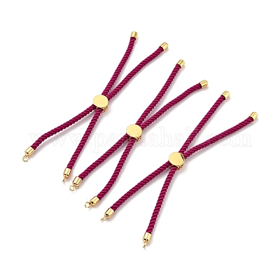 Наполовину готовые браслеты-слайдеры из скрученной миланской веревки FIND-G032-01G-11-1