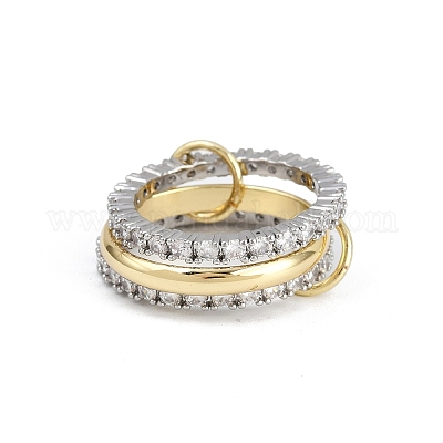 Латунные микро проложить пальцев кольца кубического циркония RJEW-D325-01PG-02-1
