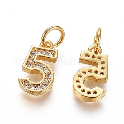 Латунные микропаве прозрачные кубические циркониевые подвески ZIRC-L092-05-G-1