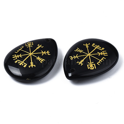 Натуральный черный камень подвески G-T122-72A-1