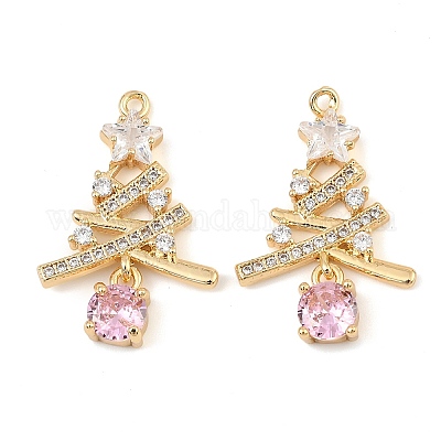 Латунные микро проложить кубического циркония подвески KK-C155-18G-02-1