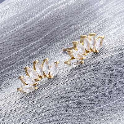 Серьги-гвоздики с конским глазом из сверкающего кубического циркония для нее ZIRC-C025-25G-1