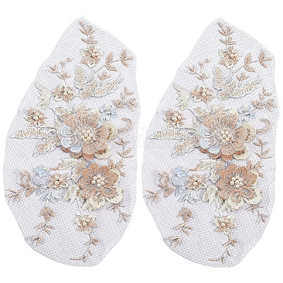 Ткань из полиэстера с компьютерной вышивкой и аппликациями&nbsp;DIY-WH20055-009C-1