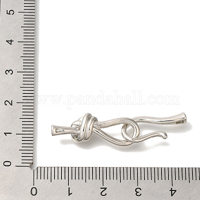 真鍮製S字クラスプ プラチナ 42.5mm フック：26x9x5mm 穴：1.5x1.5mm s 