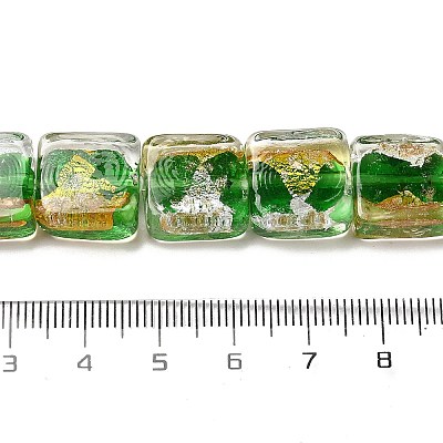 Бусины ручной работы из золотой и серебряной фольги в технике лэмпворк FOIL-C001-01B-03-1