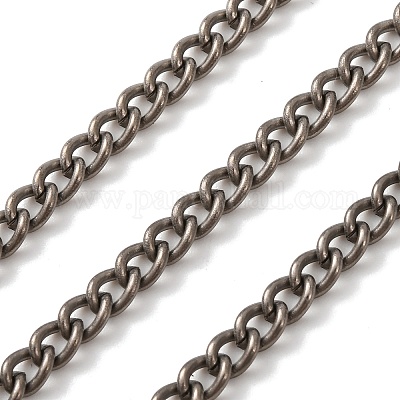 チタンカーブチェーン  溶接されていない  スプールで  生（メッキなし）  5x3x1mm&nbsp;CHS-A021-01A-1