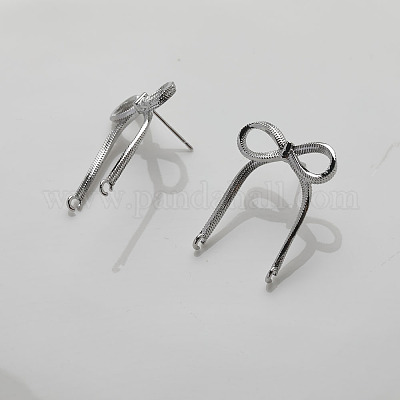 Латунные серьги-гвоздики&nbsp;KK-U061-14B-P-1