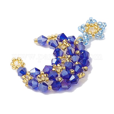 Подвеска из искусственного австрийского хрусталя с 5301 стеклом и круглыми бусинами тохо PALLOY-MZ00179-02-1