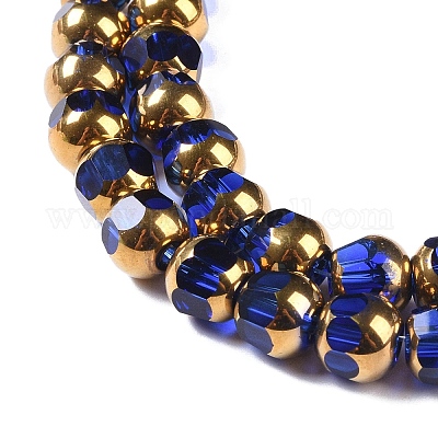 Стеклянные бусины с гальваническим покрытием  EGLA-Q128-04A-FP01-1