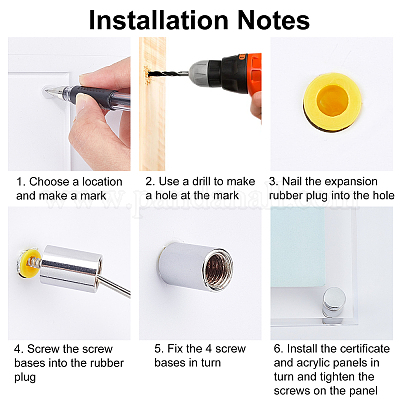 Набор акриловых рамок для сертификатов HJEW-WH0014-28-1