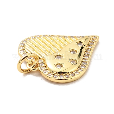 Латунные микро проложить кубического циркония подвески KK-E015-15G-1