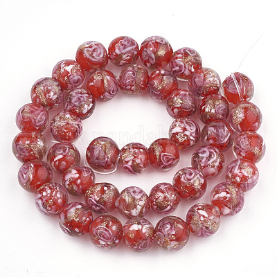 Бусины ручной работы бусины золотого песка LAMP-T006-09G-1