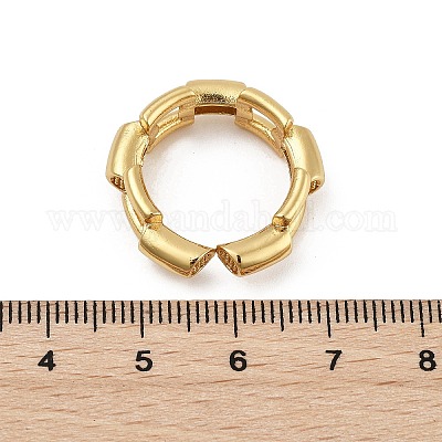 Кольца для женщин с микропаве из латуни и прозрачными кубическими цирконами RJEW-S622-10G-1