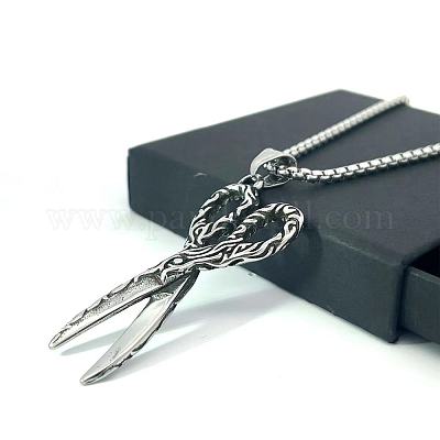 Винтажные мужские ножницы из нержавеющей стали ожерелья для мужчин OD0074-1
