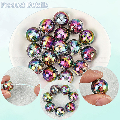 20 шт. акриловые печатные бусины с УФ-покрытием&nbsp;TACR-SC0001-46C-1