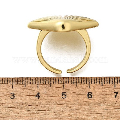 Кольца-манжеты из латуни в форме ракушки для женщин RJEW-Z085-02G-1