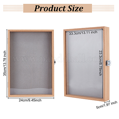 Wholesale OLYCRAFT Wood Pin Display Case Badge Display Cases Badge Storage  Showcase Brooch Display Case with Clear Window and Hangers for Hard Rock  Badges and Medals Collectible - 9.4x13.7x2 