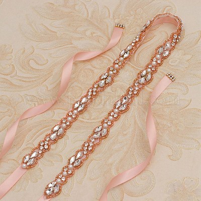 Свадебный пояс для свадебного платья&nbsp;AJEW-WH0223-55C-1