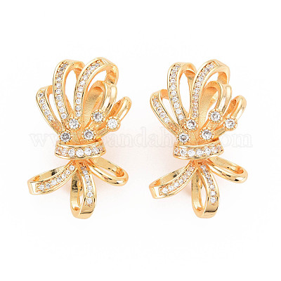 Реечное покрытие латунь микро паве прозрачный кубический цирконий твистер застежки KK-N233-181-1