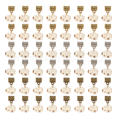 Подвески для волос из сплава и синтетической бирюзы в тибетском стиле OHAR-AB00015-1