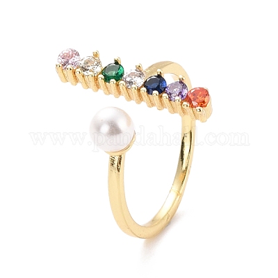 Bague de manchette en zircone cubique barre verticale pour femme