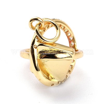 Латунные микро проложить кубического циркония подвески ZIRC-O044-19E-G-1