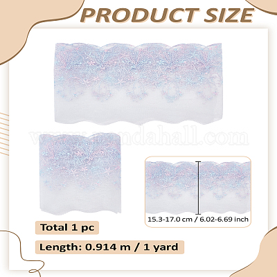 1 ярд полиэстеровой кружевной ленты с вышивкой OCOR-LP0004-37-1