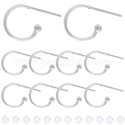 40 шт. фурнитура для сережек-гвоздиков из нержавеющей стали 304 STAS-SC0010-33P-1