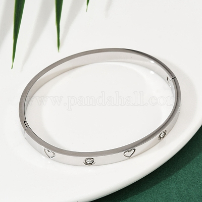 Браслеты из нержавеющей стали 201 со стразами для женщин BJEW-B138-04P-1