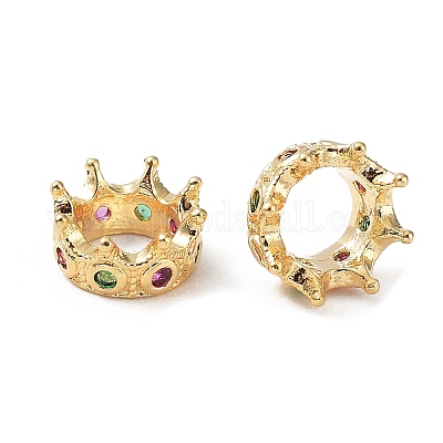 Латунные микро проложить кубического циркония бусы KK-A189-12G-1