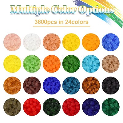 3600шт 24 цвета прозрачные стеклянные бусины нити EGLA-YW0003-13-1
