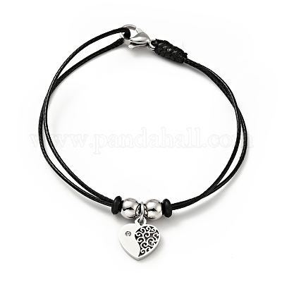Bracciale Elegante e * per Donna con Pendente a Forma di Cuore in Acciaio Inossidabile, Versatile per Look Casual o da Festa